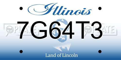 7G64T3 Illinois License Plate