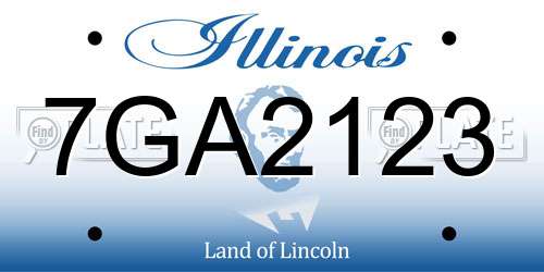 7GA2123 Illinois License Plate