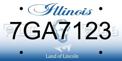 7GA7123 Illinois License Plate