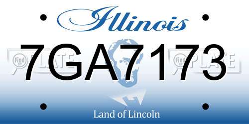 7GA7173 Illinois License Plate