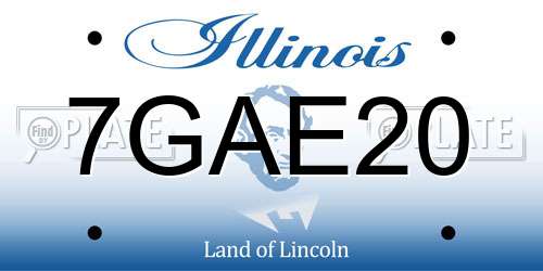 7GAE20 Illinois License Plate