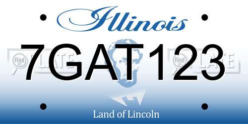 7GAT123 Illinois License Plate
