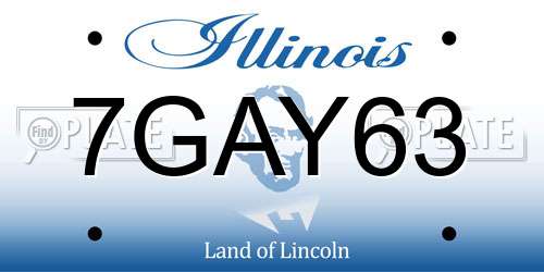 7GAY63 Illinois License Plate