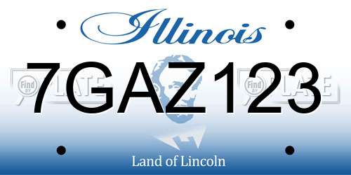 7GAZ123 Illinois License Plate
