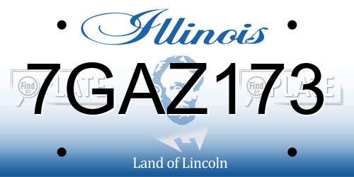 7GAZ173 Illinois License Plate