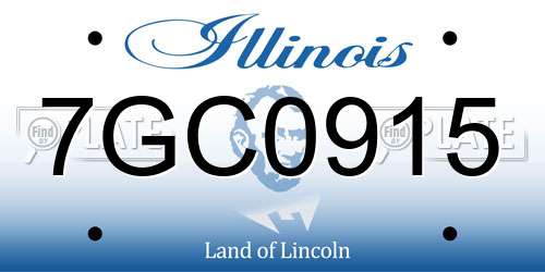7GC0915 Illinois License Plate