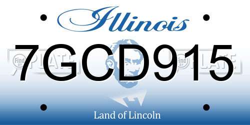 7GCD915 Illinois License Plate