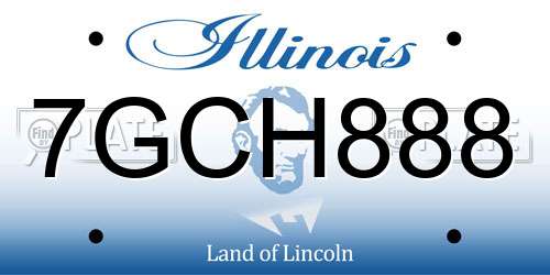 7GCH888 Illinois License Plate