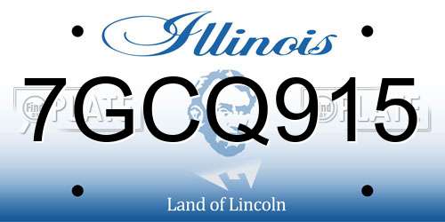 7GCQ915 Illinois License Plate