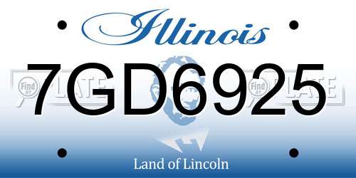 7GD6925 Illinois License Plate