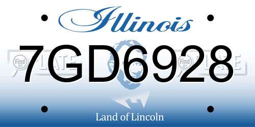 7GD6928 Illinois License Plate