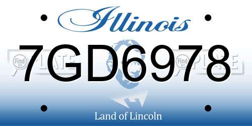 7GD6978 Illinois License Plate