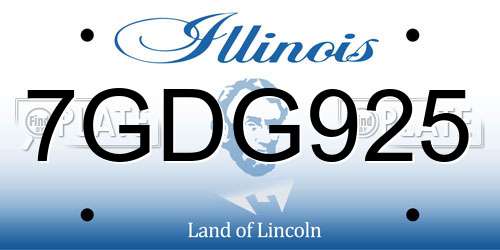 7GDG925 Illinois License Plate