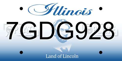 7GDG928 Illinois License Plate