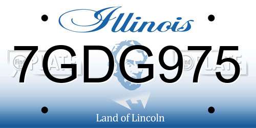 7GDG975 Illinois License Plate