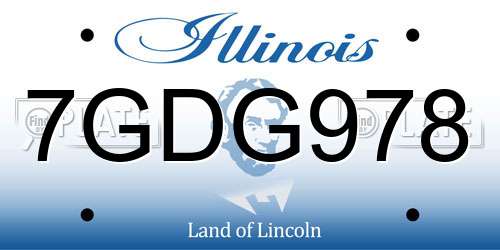 7GDG978 Illinois License Plate