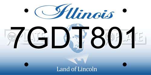 7GDT801 Illinois License Plate