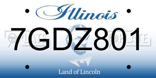 7GDZ801 Illinois License Plate