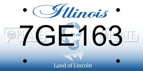 7GE163 Illinois License Plate