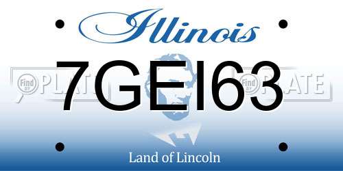 7GEI63 Illinois License Plate