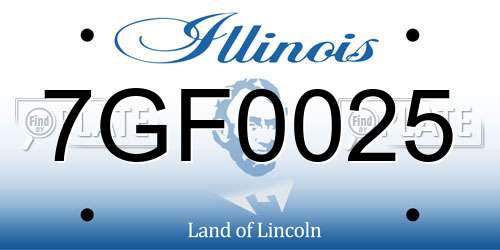 7GF0025 Illinois License Plate
