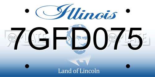 7GFD075 Illinois License Plate