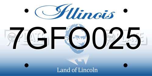7GFO025 Illinois License Plate