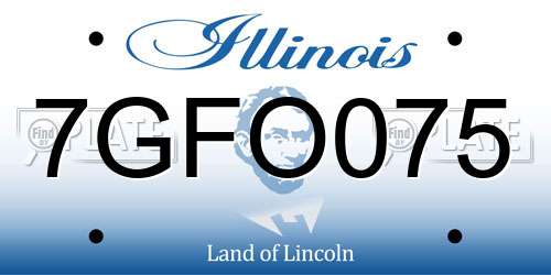 7GFO075 Illinois License Plate