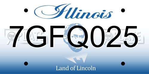 7GFQ025 Illinois License Plate