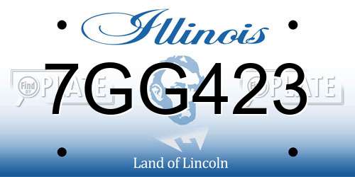 7GG423 Illinois License Plate