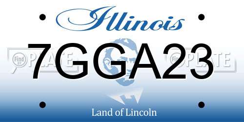 7GGA23 Illinois License Plate