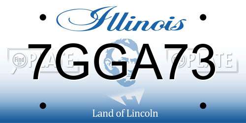 7GGA73 Illinois License Plate