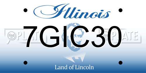 7GIC30 Illinois License Plate