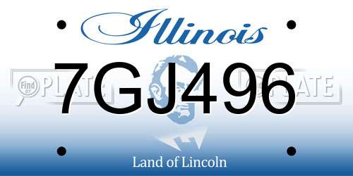 7GJ496 Illinois License Plate