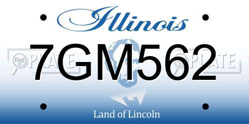 7GM562 Illinois License Plate
