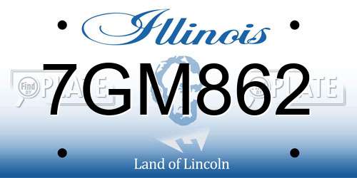 7GM862 Illinois License Plate