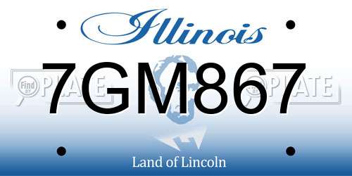 7GM867 Illinois License Plate