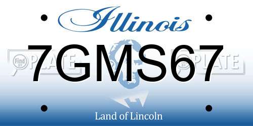 7GMS67 Illinois License Plate