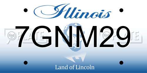7GNM29 Illinois License Plate