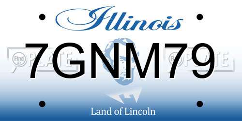 7GNM79 Illinois License Plate
