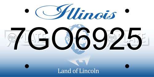 7GO6925 Illinois License Plate