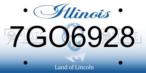 7GO6928 Illinois License Plate