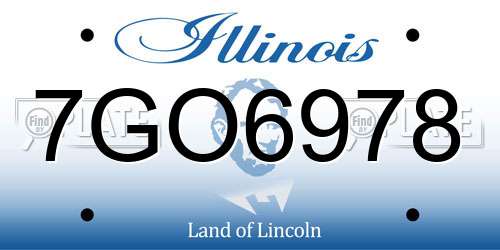7GO6978 Illinois License Plate