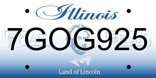 7GOG925 Illinois License Plate