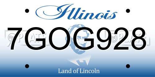 7GOG928 Illinois License Plate