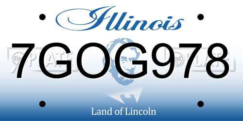 7GOG978 Illinois License Plate
