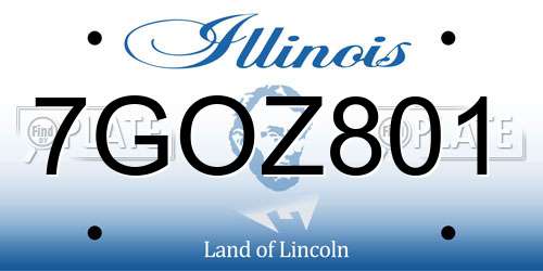 7GOZ801 Illinois License Plate
