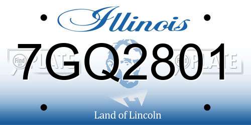 7GQ2801 Illinois License Plate