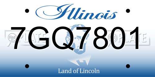 7GQ7801 Illinois License Plate