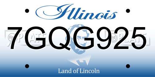 7GQG925 Illinois License Plate